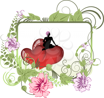Valentines day card with sign of heart. Vector illustration with transparency. EPS 10.