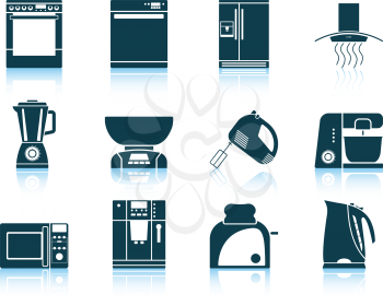 Set of kitchen equipment icon. EPS 10 vector illustration without transparency.