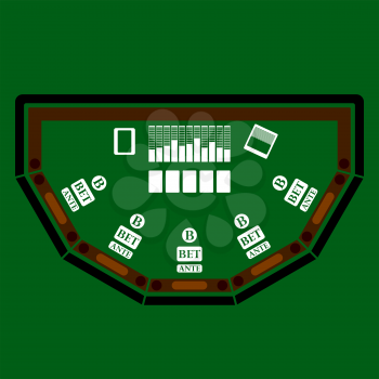 Poker table icon over green background. Vector illustration.