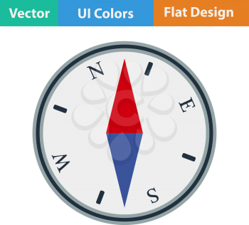 Flat design icon of compass in ui colors. Vector illustration.