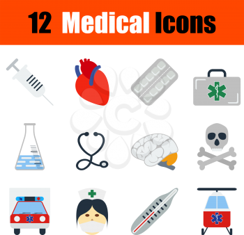 Flat design medical icon set in ui colors. Vector illustration.