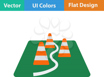 Flat design icon of football training cones in ui colors. Vector illustration.