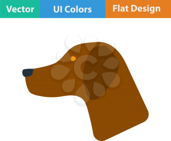 Flat design icon of hinting dog had in ui colors. Vector illustration.