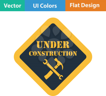 Flat design icon of Under construction in ui colors. Vector illustration.