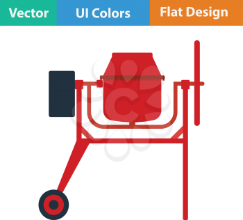 Flat design icon of Concrete mixer in ui colors. Vector illustration.