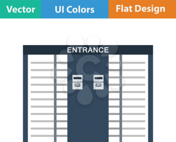 Stadium entrance turnstile icon. Flat design in ui colors. Vector illustration.