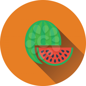 Watermelon icon. Flat design. Vector illustration.