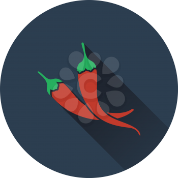 Chili pepper icon. Flat design. Vector illustration.