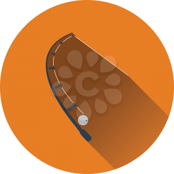 Icon of curved fishing tackle. Flat design. Vector illustration.