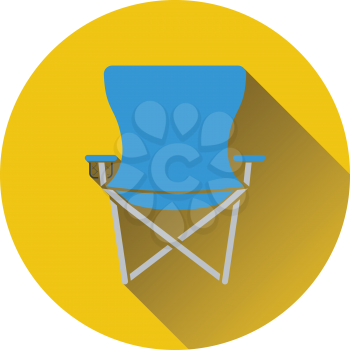 Icon of Fishing folding chair. Flat design. Vector illustration.