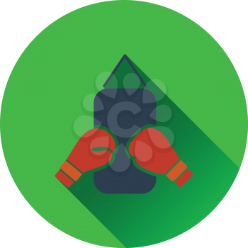 Icon of Boxing pear and gloves. Flat design. Vector illustration.