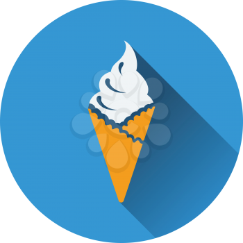 Ice cream icon. Flat design. Vector illustration.