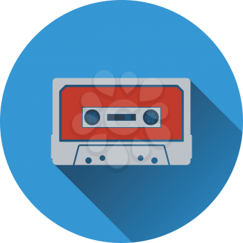 Audio cassette  icon. Flat design. Vector illustration.