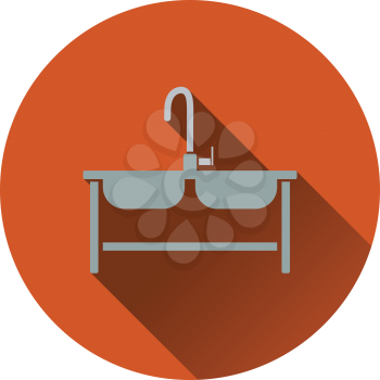 Double sink icon. Flat design. Vector illustration.