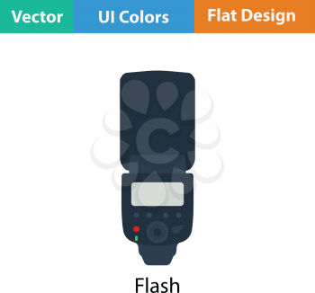 Icon of portable photo flash. Flat color design. Vector illustration.