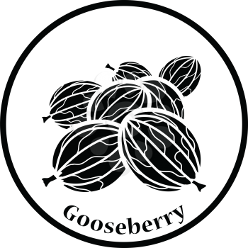 Icon of Gooseberry. Thin circle design. Vector illustration.