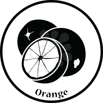Icon of Orange. Thin circle design. Vector illustration.