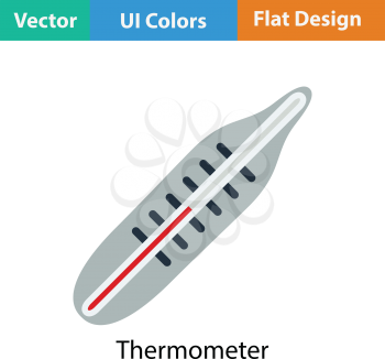 Medical thermometer icon. Flat color design. Vector illustration.