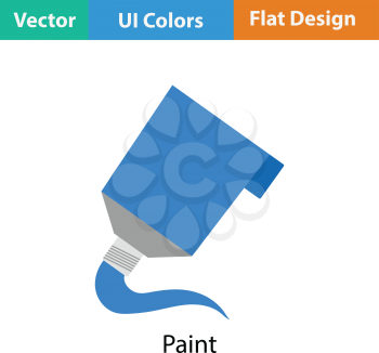 Paint tube icon. Flat color design. Vector illustration.