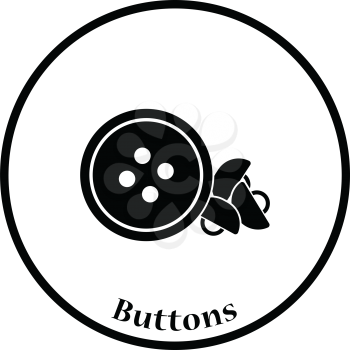 Sewing buttons icon. Thin circle design. Vector illustration.