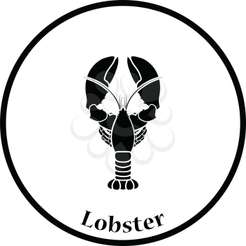 Lobster icon. Thin circle design. Vector illustration.