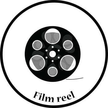 Film reel icon. Thin circle design. Vector illustration.