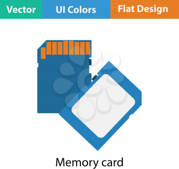 Memory card icon. Flat color design. Vector illustration.