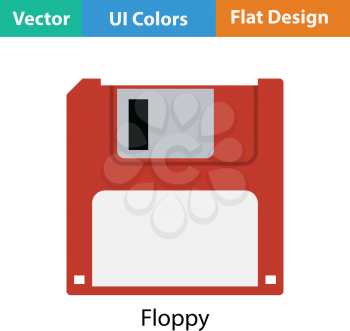 Floppy icon. Flat color design. Vector illustration.