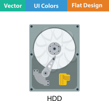HDD icon. Flat color design. Vector illustration.