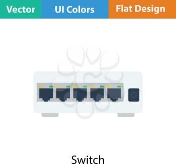 Ethernet switch icon. Flat color design. Vector illustration.