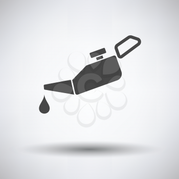 Oil canister icon on gray background, round shadow. Vector illustration.
