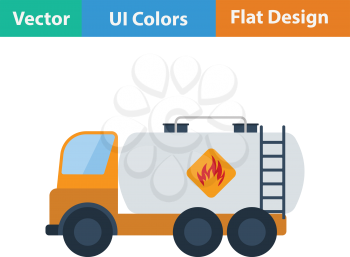 Fuel tank truck icon. Flat design. Vector illustration.