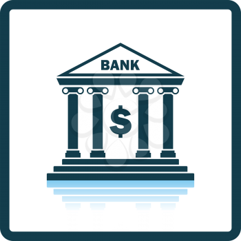 Bank icon. Shadow reflection design. Vector illustration.