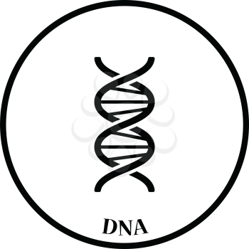 DNA icon. Thin circle design. Vector illustration.
