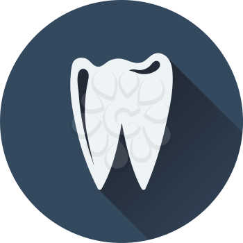 Tooth icon. Flat color design. Vector illustration.