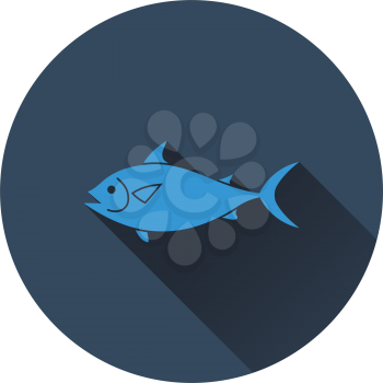 Fish icon. Flat color design. Vector illustration.