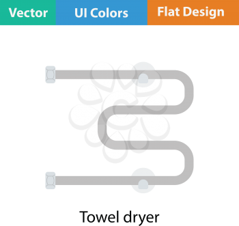 Towel dryer icon. Flat color design. Vector illustration.