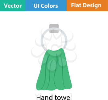 Hand towel icon. Flat color design. Vector illustration.