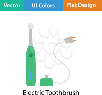 Electric toothbrush icon. Flat color design. Vector illustration.