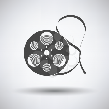 Movie reel icon on gray background, round shadow. Vector illustration.
