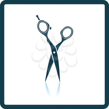 Hair scissors icon. Shadow reflection design. Vector illustration.