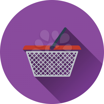 Shopping basket icon. Flat color design. Vector illustration.