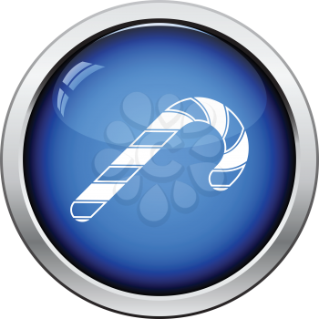 Stick candy icon. Glossy button design. Vector illustration.