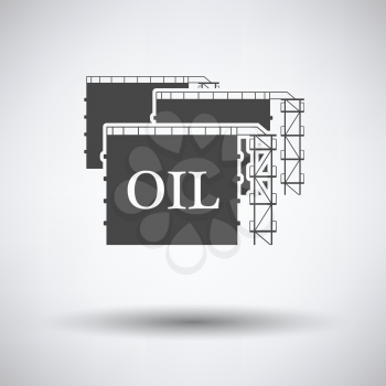 Oil tank storage icon on gray background, round shadow. Vector illustration.