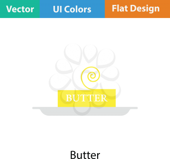 Butter icon. Flat color design. Vector illustration.