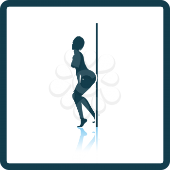 Stripper night club icon. Glossy button design. Vector illustration.