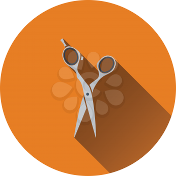 Hair scissors icon. Flat color design. Vector illustration.