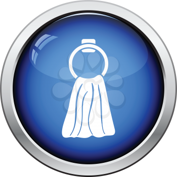 Hand towel icon. Glossy button design. Vector illustration.
