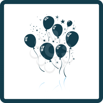 Party balloons and stars icon. Shadow reflection design. Vector illustration.