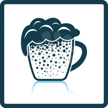 Mug of beer icon. Shadow reflection design. Vector illustration.